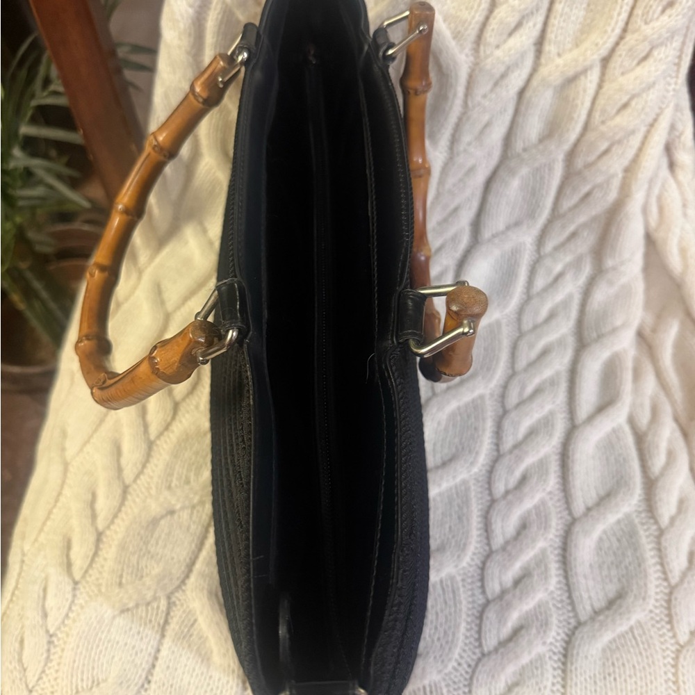 Gucci Black Shoulder Bag with Bamboo Handle with COA - Picture 6 of 11